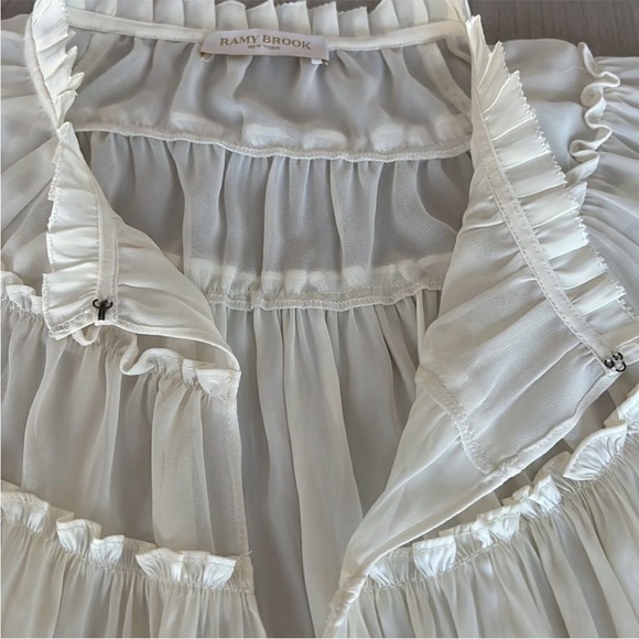 NWOT Ramy Brook Cream Ruffled Blouse - Picture 3 of 8